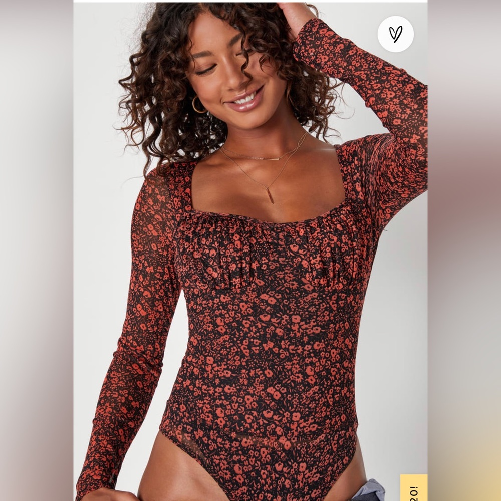 Lulus Floral Mesh Bodysuit